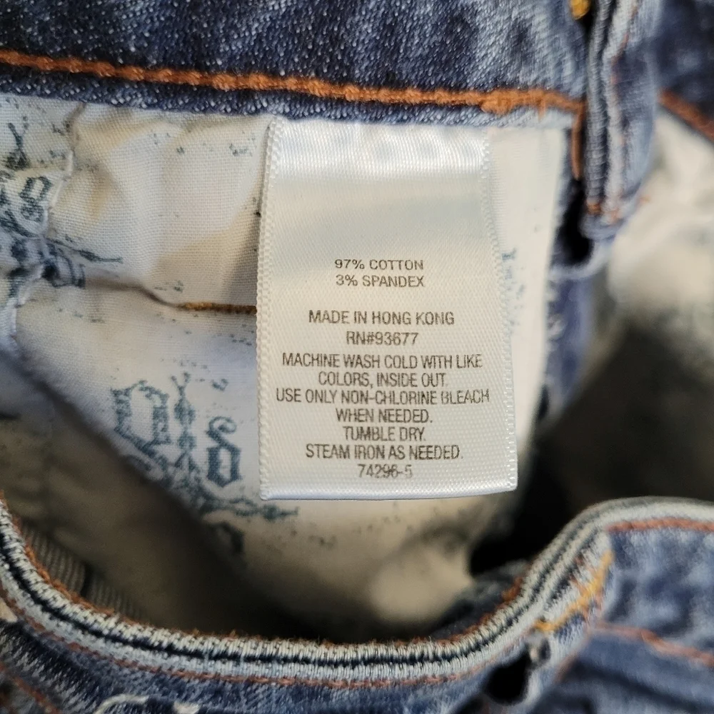 Decree Blue Jean‎ Denim Flap Back Pocket Bermuda Long Shorts Size 3